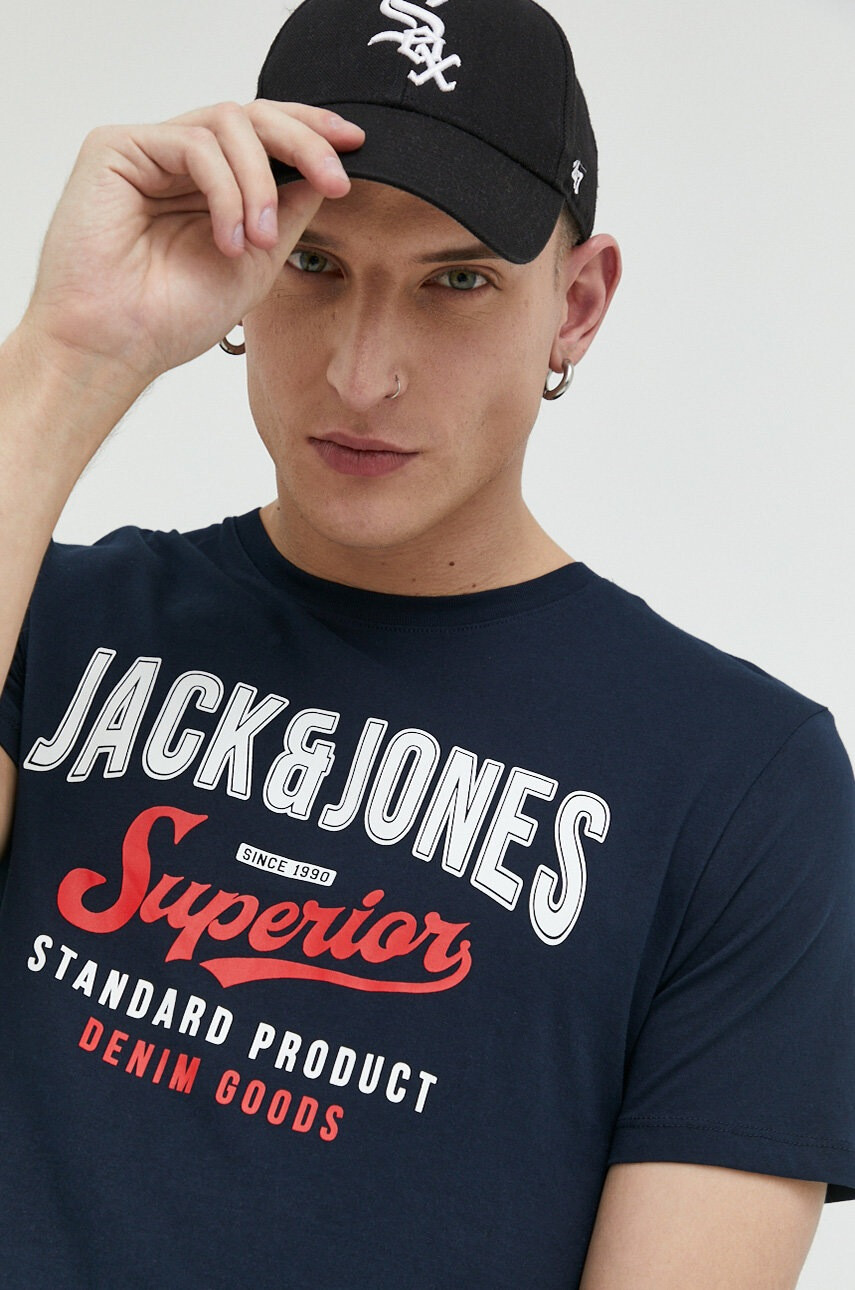 Jack & Jones Памучна тениска JJELOGO - Pepit.bg