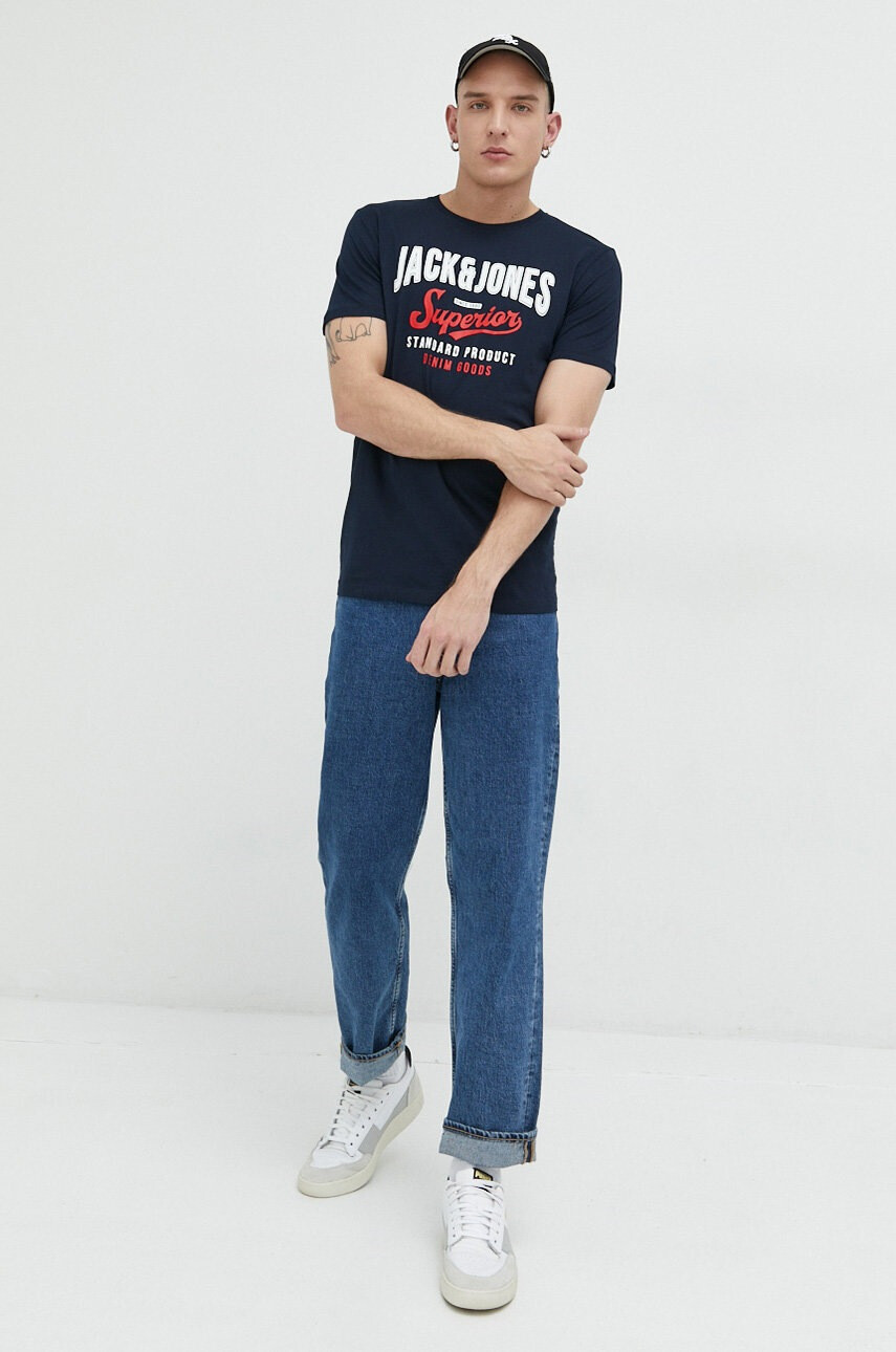 Jack & Jones Памучна тениска JJELOGO - Pepit.bg