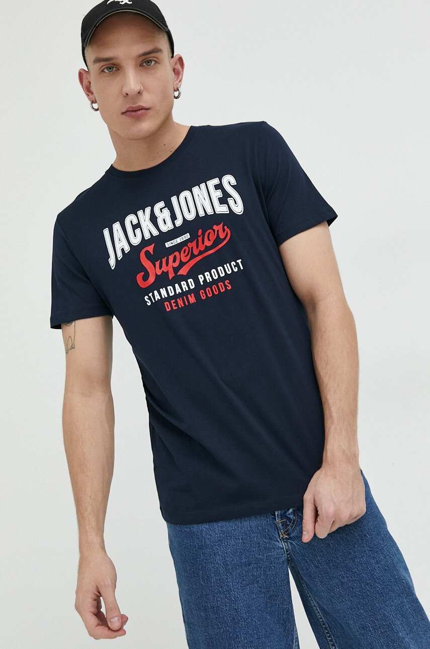 Jack & Jones Памучна тениска JJELOGO - Pepit.bg