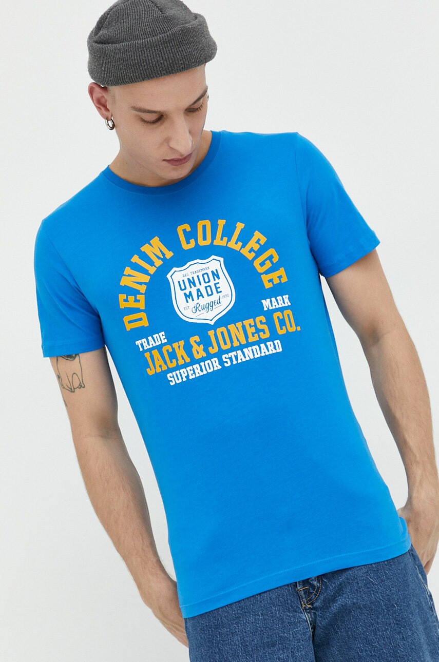 Jack & Jones Памучна тениска JJELOGO - Pepit.bg