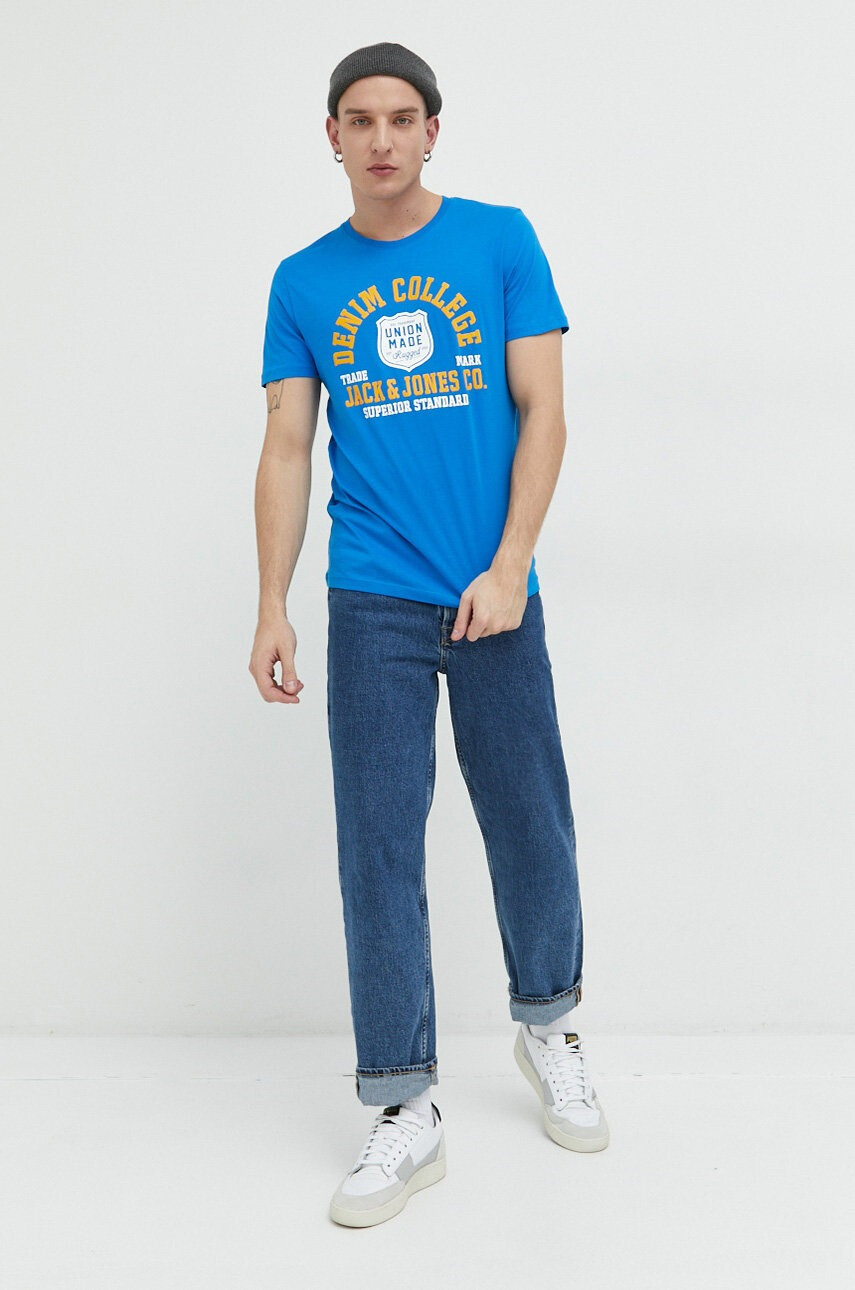 Jack & Jones Памучна тениска JJELOGO - Pepit.bg
