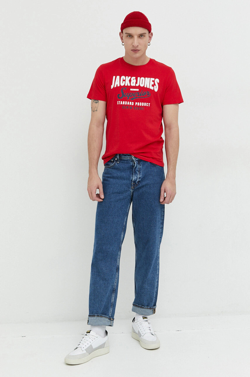 Jack & Jones Памучна тениска JJELOGO - Pepit.bg