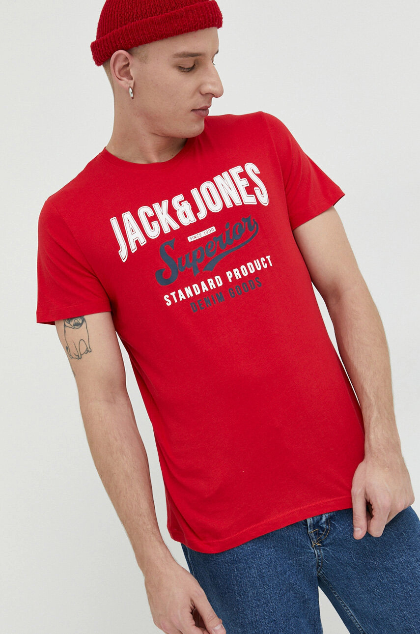 Jack & Jones Памучна тениска JJELOGO - Pepit.bg