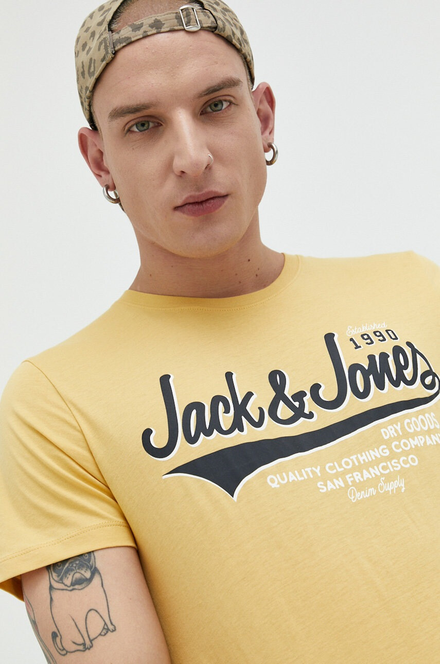 Jack & Jones Памучна тениска JJELOGO - Pepit.bg
