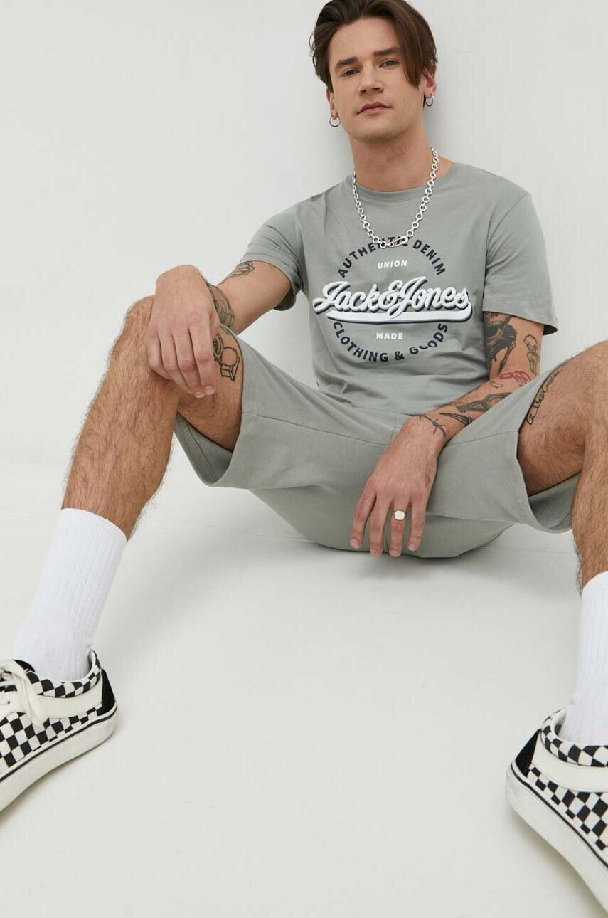 Jack & Jones Памучна тениска JJSTAR в зелено с принт - Pepit.bg