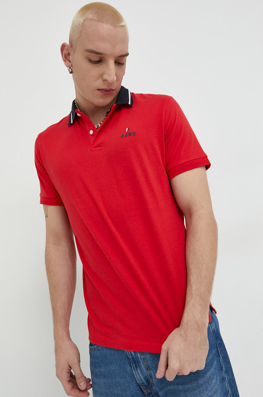 Jack & Jones Памучна тениска с яка JJEJOE - Pepit.bg