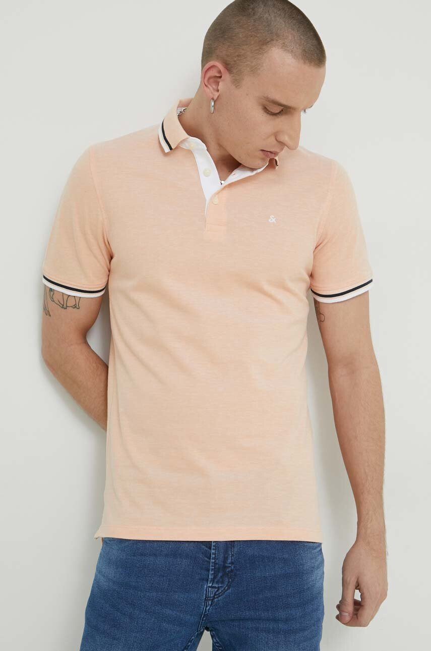 Jack & Jones Памучна тениска с яка JJEPAULOS - Pepit.bg