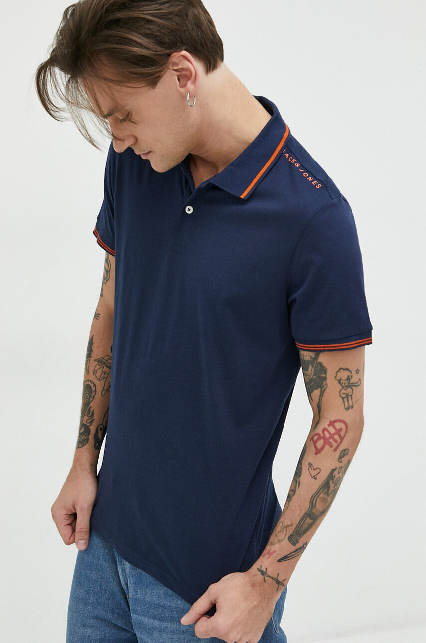 Jack & Jones Памучна тениска с яка JJESTAR - Pepit.bg