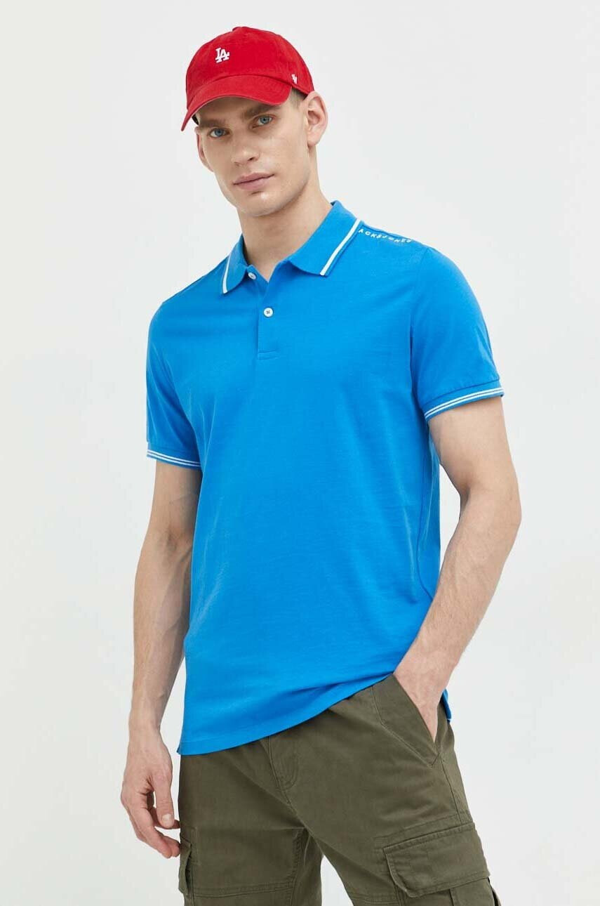 Jack & Jones Памучна тениска с яка JJESTAR - Pepit.bg