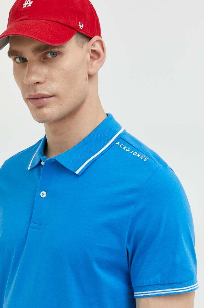 Jack & Jones Памучна тениска с яка JJESTAR - Pepit.bg