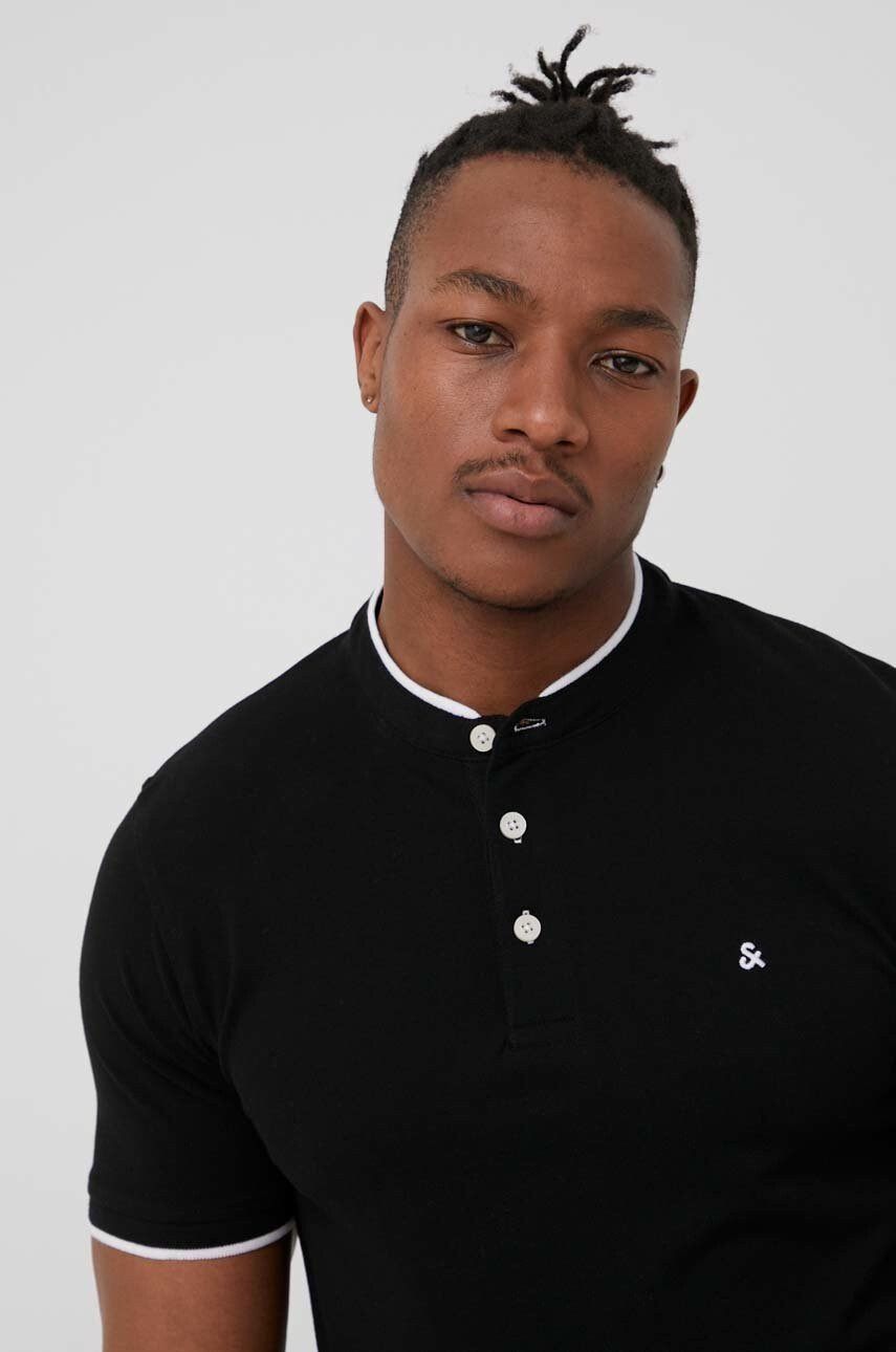Jack & Jones Памучна тениска с яка - Pepit.bg