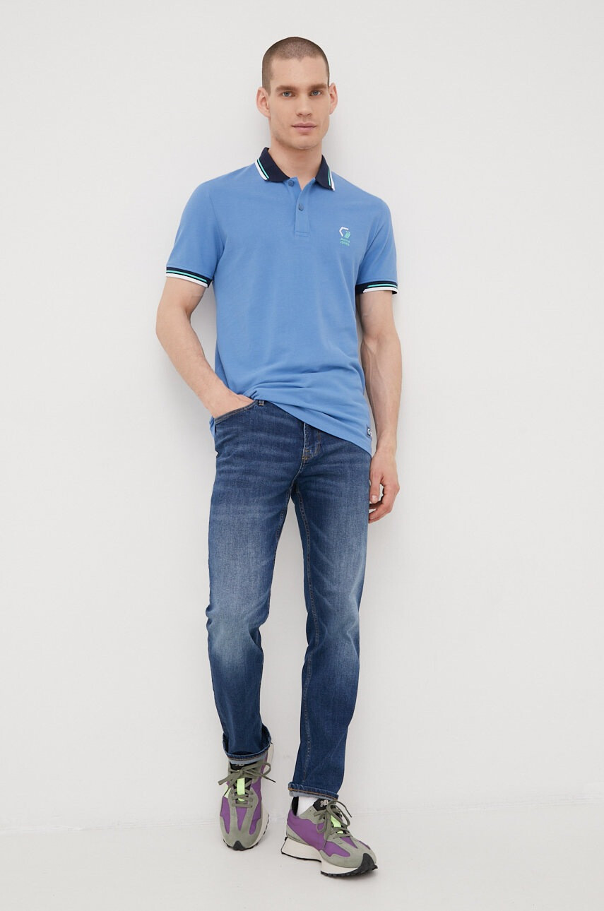 Jack & Jones Памучна тениска с яка - Pepit.bg