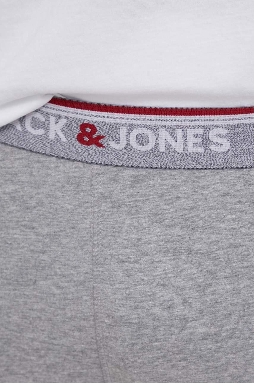 Jack & Jones Памучно горнище на пижама с къси ръкави в бяло с принт - Pepit.bg