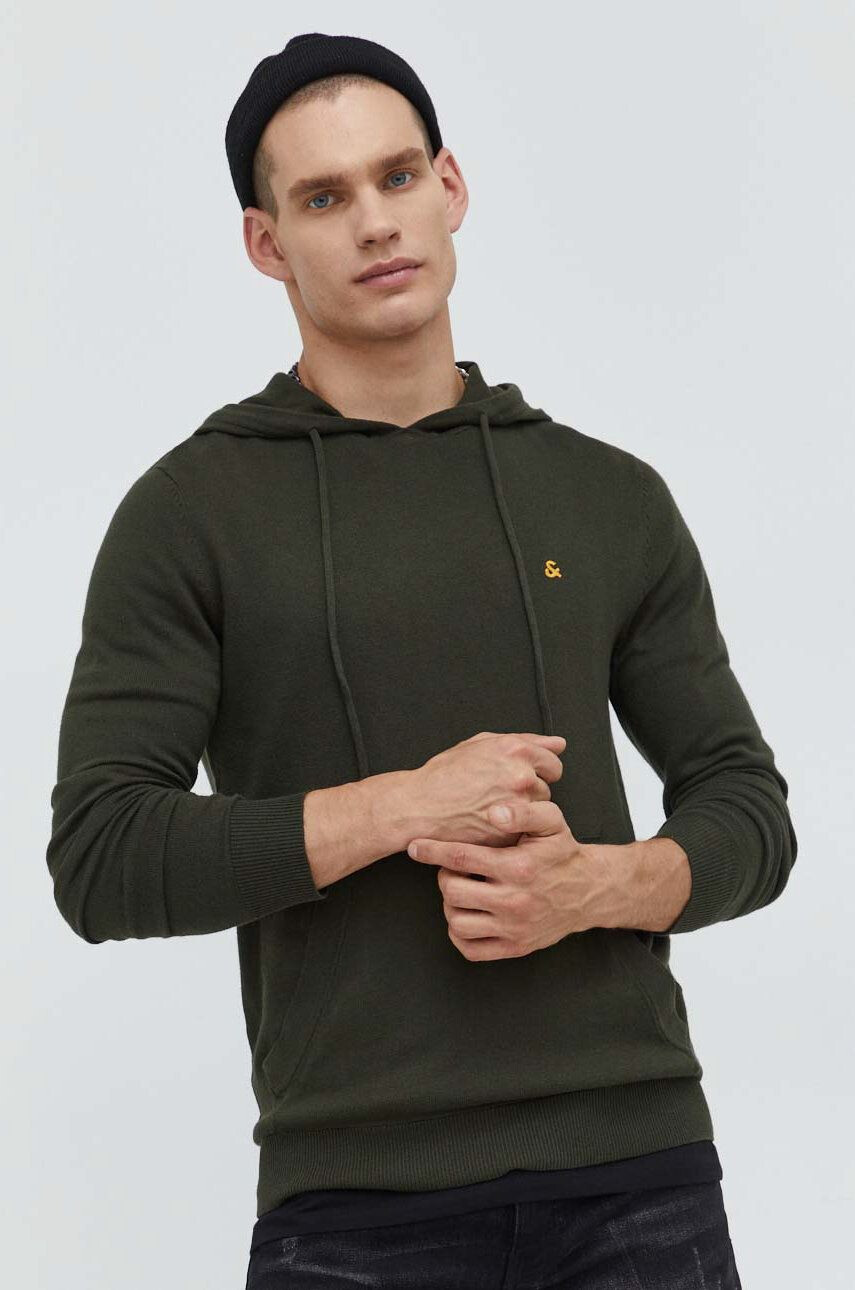 Jack & Jones Пуловер мъжки в зелено от лека материя - Pepit.bg