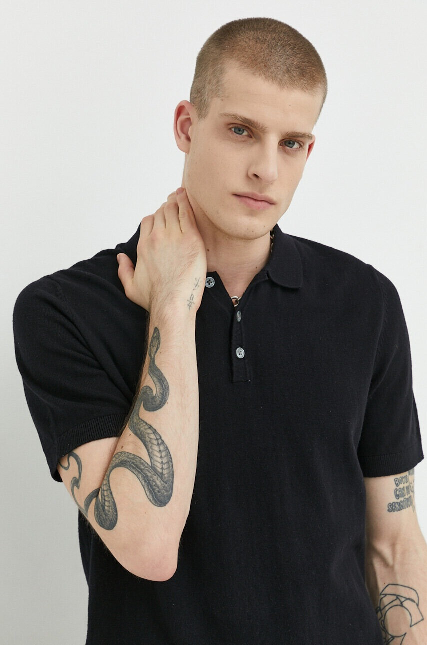Jack & Jones Пуловер JJEEMIL мъжки в черно - Pepit.bg
