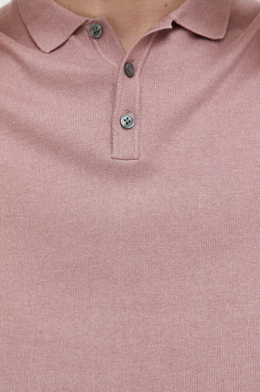 Jack & Jones Пуловер JJEEMIL мъжки в розово - Pepit.bg