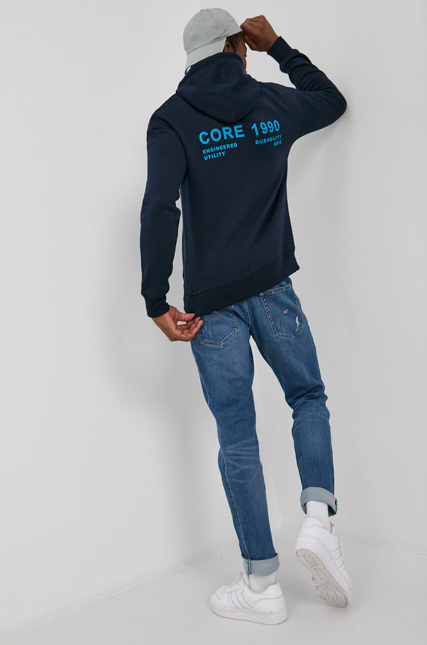 Jack & Jones Суичър мъжки в тъмносиньо с принт - Pepit.bg