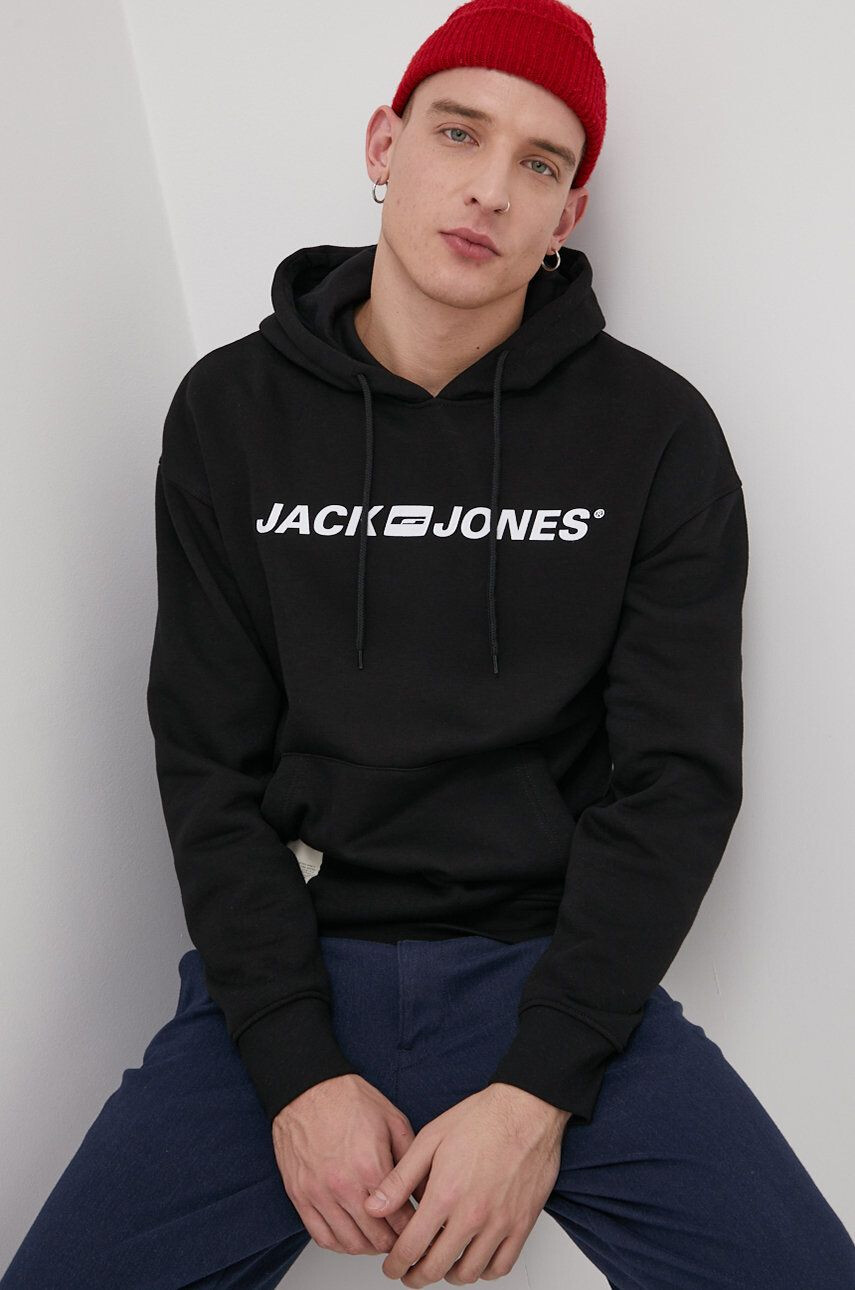 Jack & Jones Суичър мъжка в кафяво с апликация - Pepit.bg