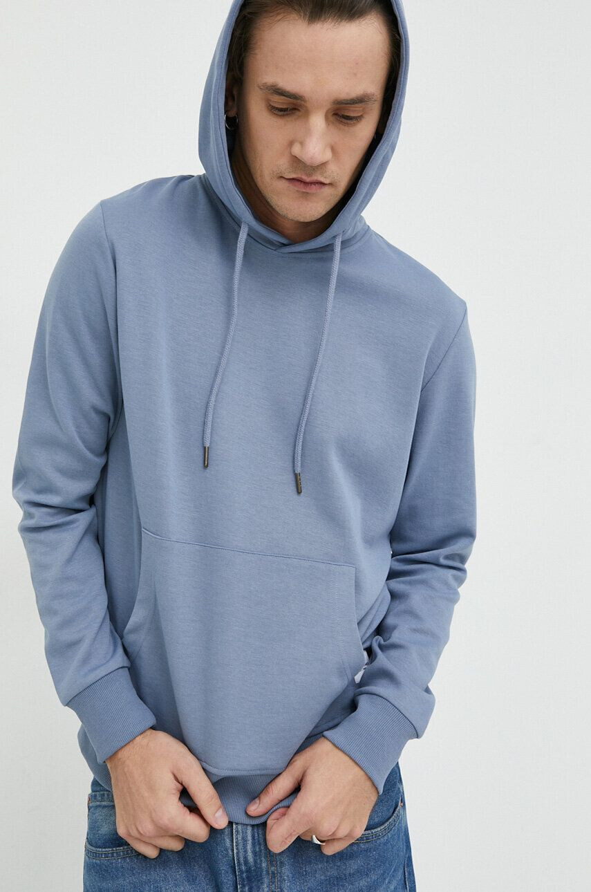 Jack & Jones Суичър JJEBASIC в синьо с качулка с изчистен дизайн 12182537 - Pepit.bg