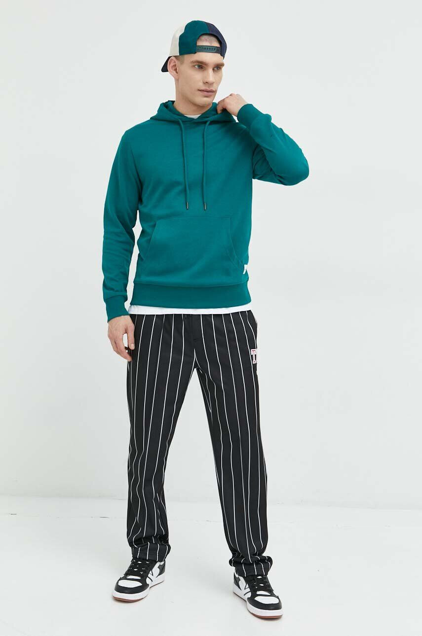 Jack & Jones Суичър JJEBASIC в зелено с качулка с изчистен дизайн 12182537 - Pepit.bg