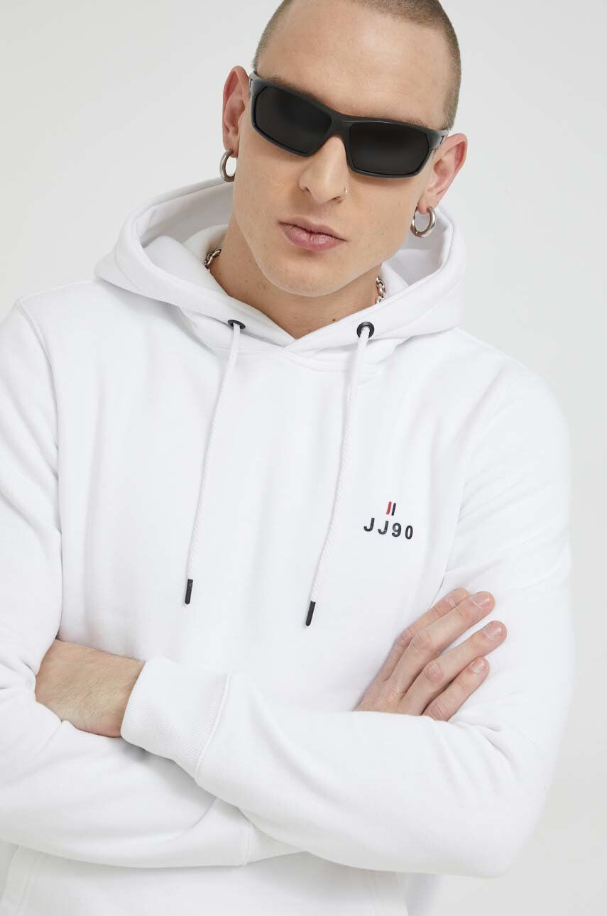 Jack & Jones Суичър JJEJOE в бяло с качулка с принт 12223229 - Pepit.bg