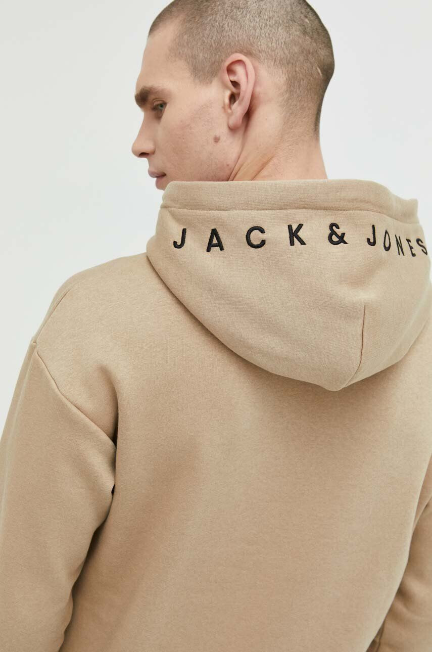 Jack & Jones Суичър JJESTAR в бежово с качулка с апликация - Pepit.bg