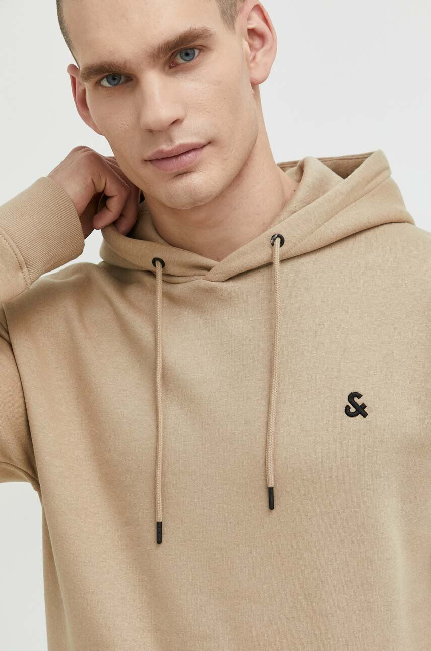 Jack & Jones Суичър JJESTAR в бежово с качулка с апликация - Pepit.bg