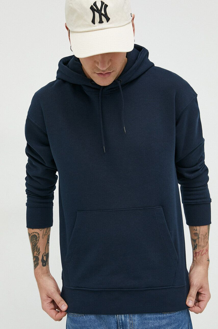 Jack & Jones Суичър JJESTAR в тъмносиньо с качулка с изчистен дизайн 12208157 - Pepit.bg