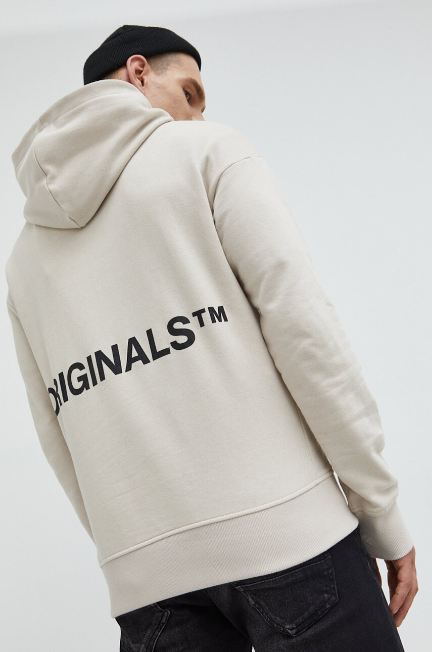 Jack & Jones Суичър Jorclean в бежово с принт - Pepit.bg