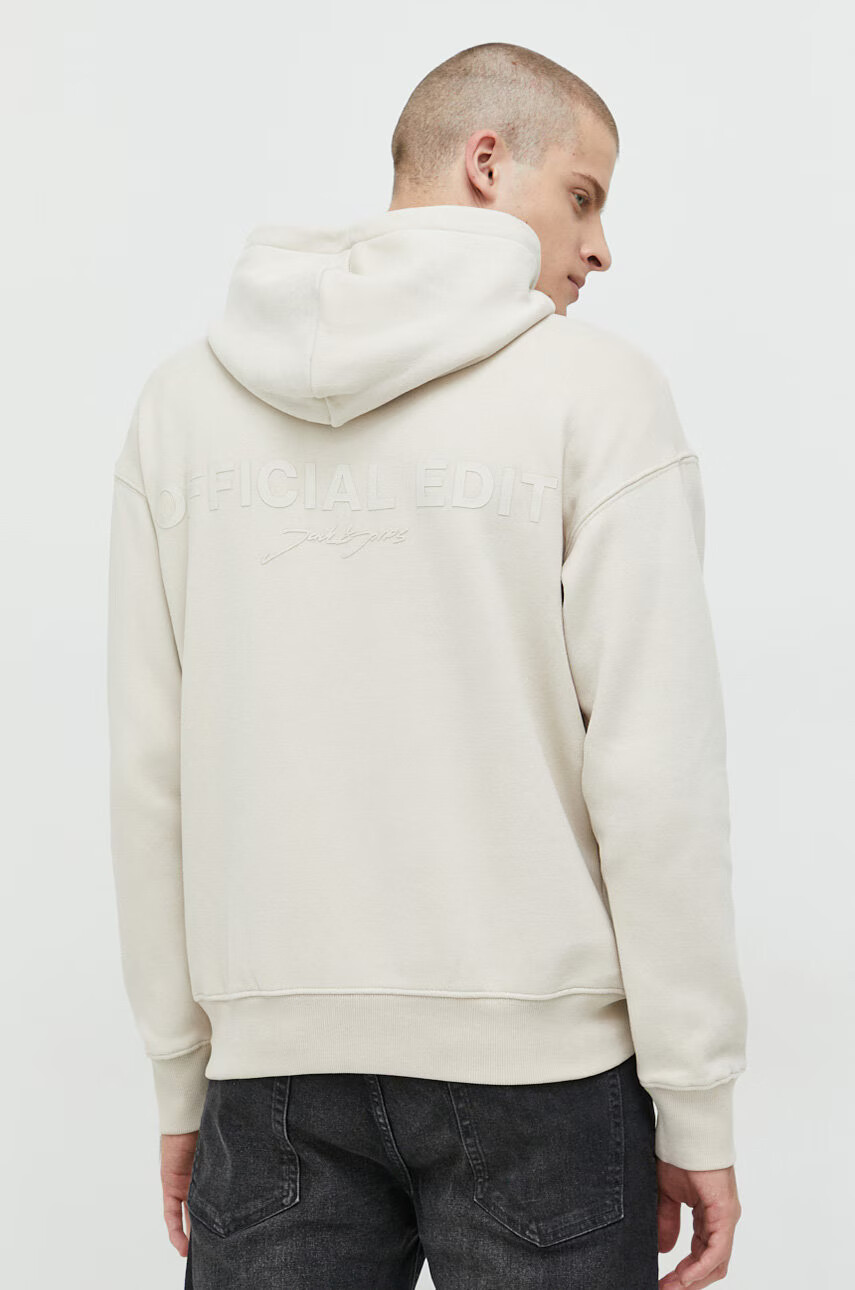 Jack & Jones Суичър Rushrubber в бежово с качулка с принт - Pepit.bg