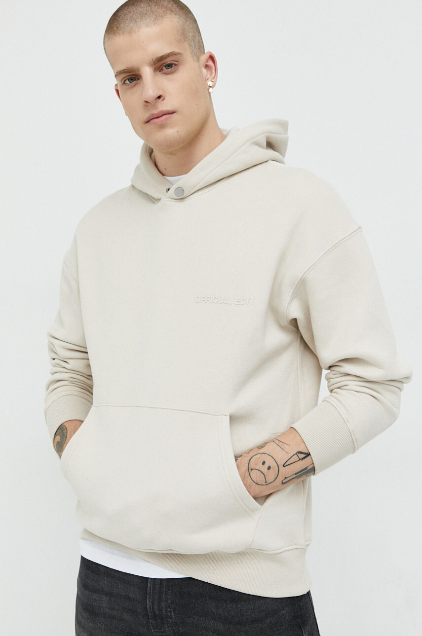 Jack & Jones Суичър Rushrubber в бежово с качулка с принт - Pepit.bg