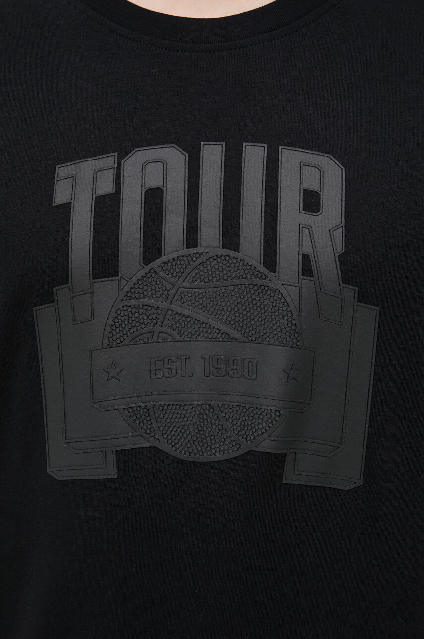 Jack & Jones Тениска в черно меланж на - Pepit.bg