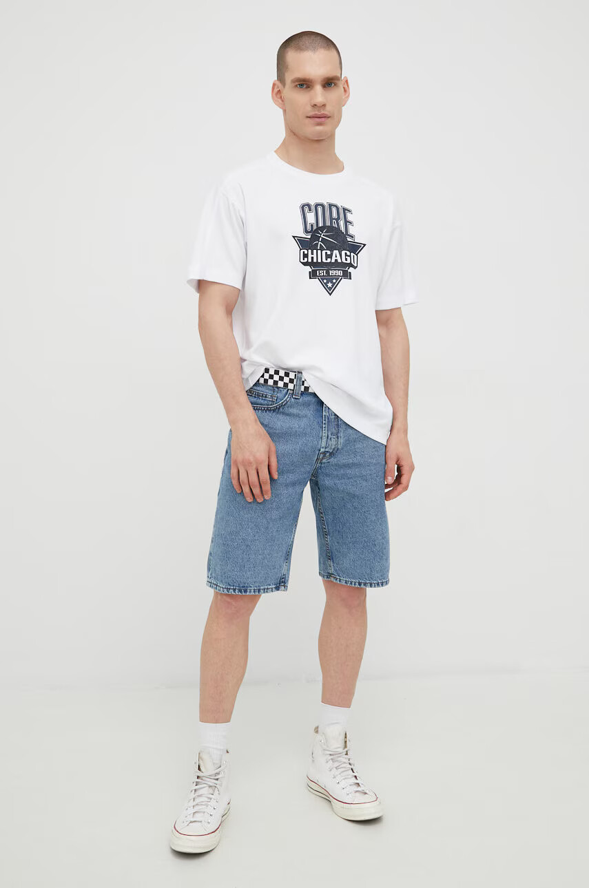 Jack & Jones Тениска в бяло с принт - Pepit.bg