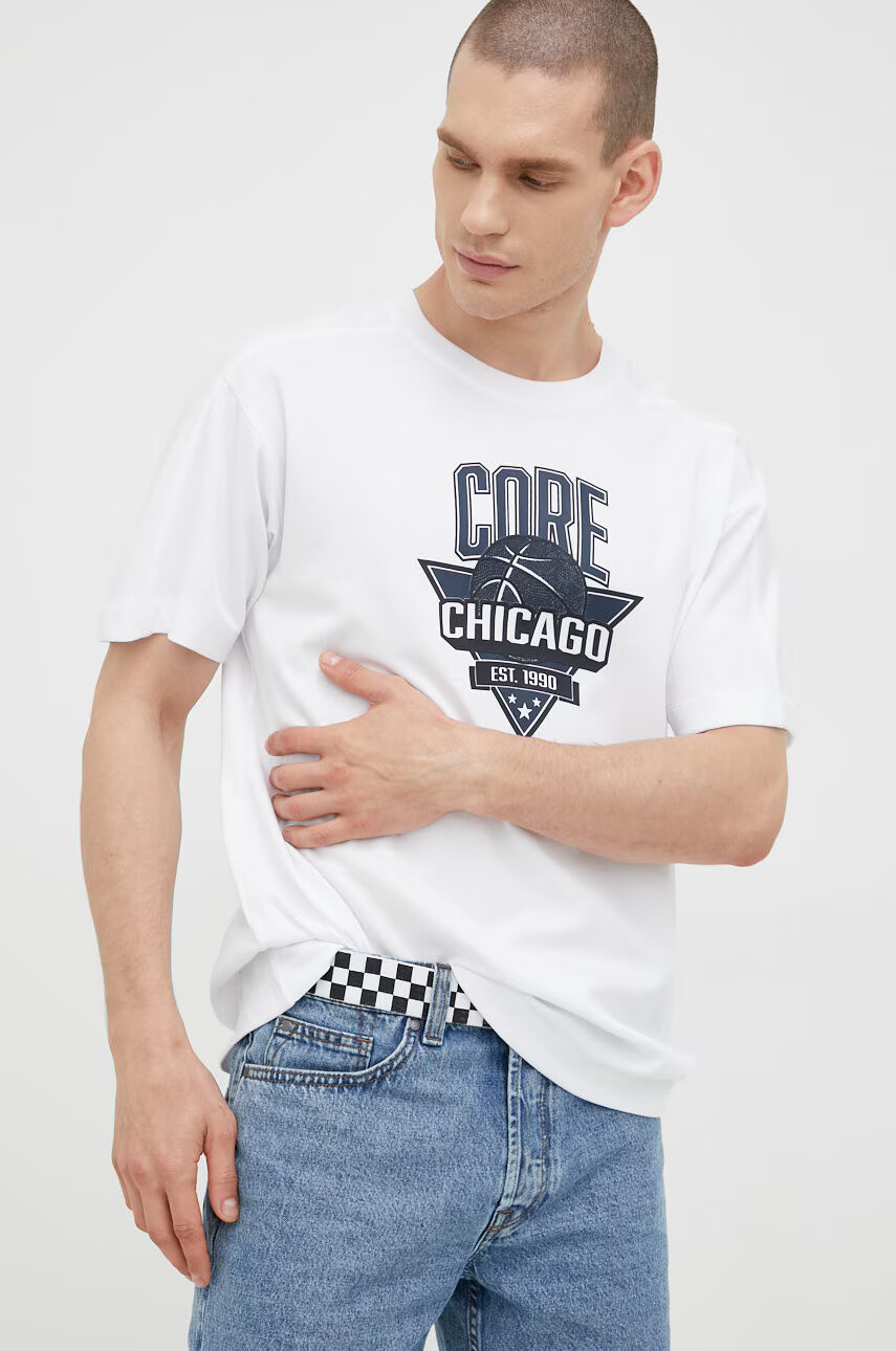 Jack & Jones Тениска в бяло с принт - Pepit.bg