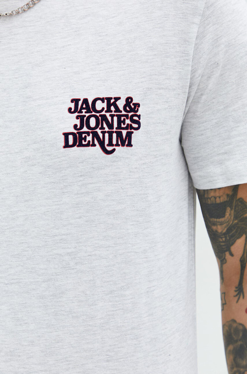 Jack & Jones Тениска в сиво с принт - Pepit.bg