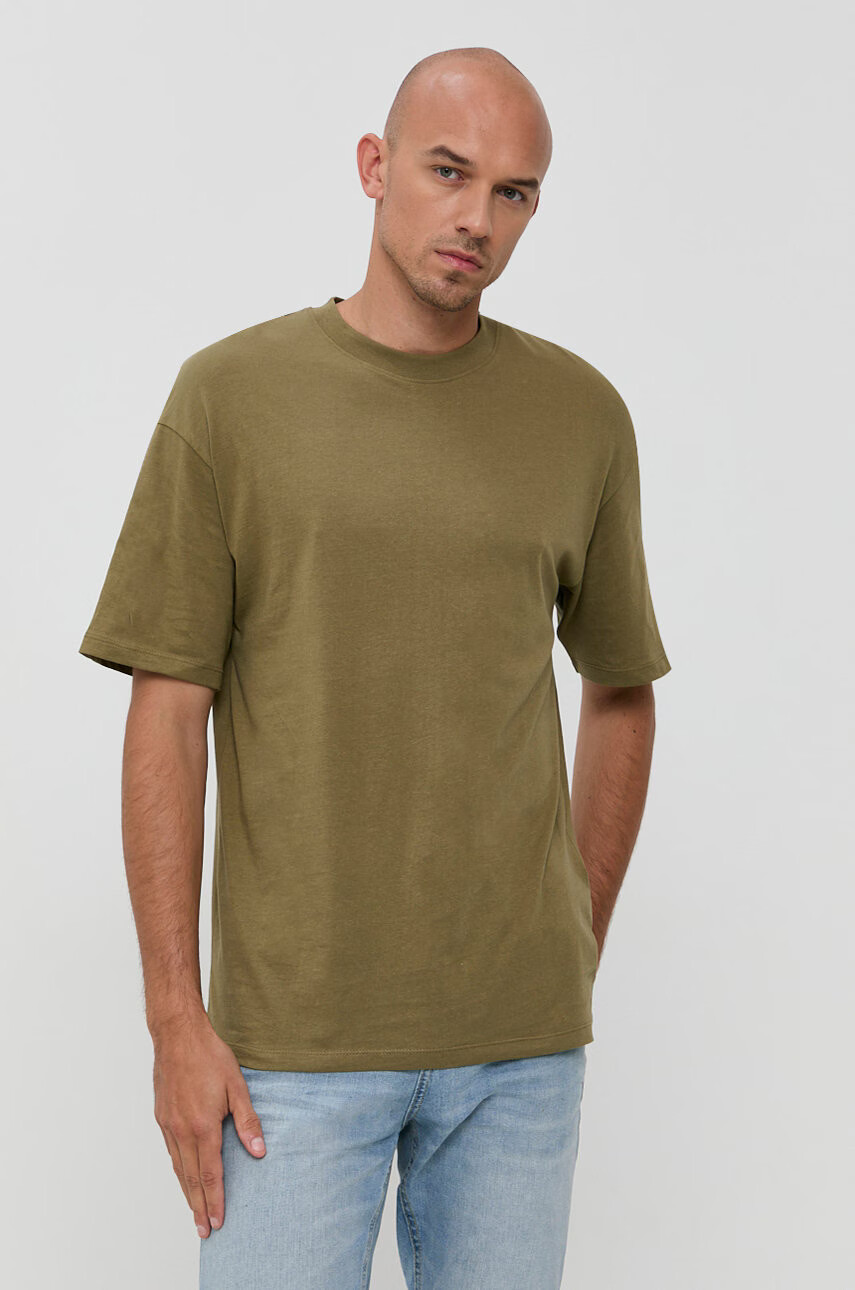 Jack & Jones Тениска в тюркоазено с принт - Pepit.bg