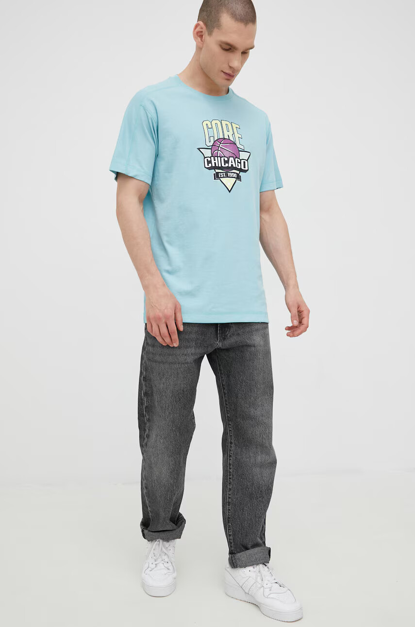 Jack & Jones Тениска в тюркоазено с принт - Pepit.bg