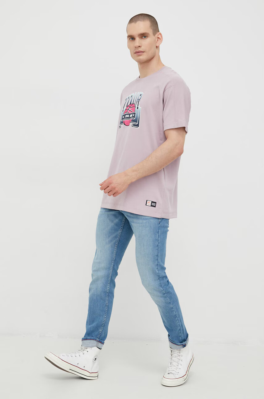 Jack & Jones Тениска в лилаво с принт - Pepit.bg
