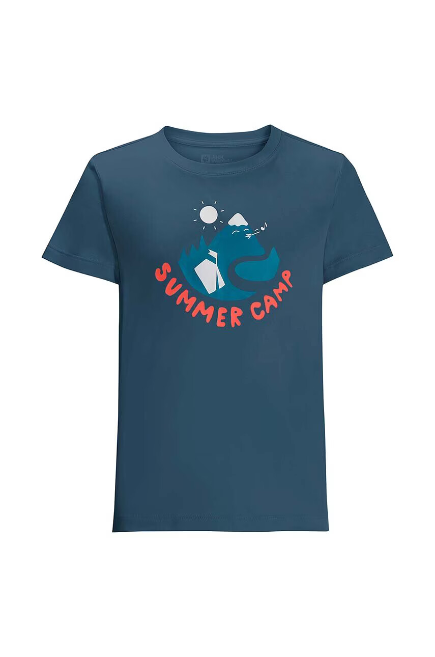 Jack Wolfskin Детска тениска SUMMER CAMP T K в тъмносиньо с принт - Pepit.bg