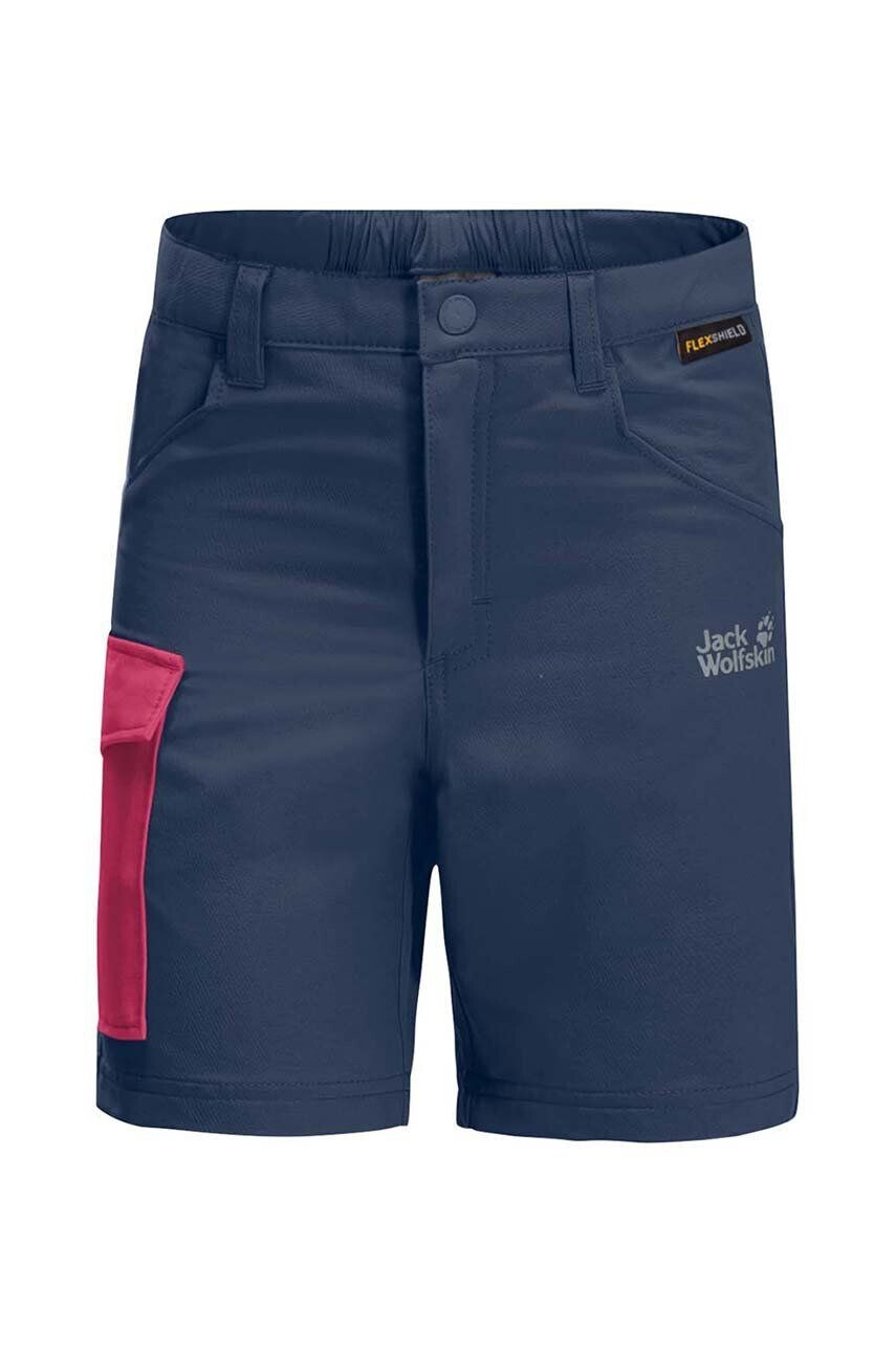 Jack Wolfskin Детски къси панталони ACTIVE SHORTS K в синьо с десен - Pepit.bg