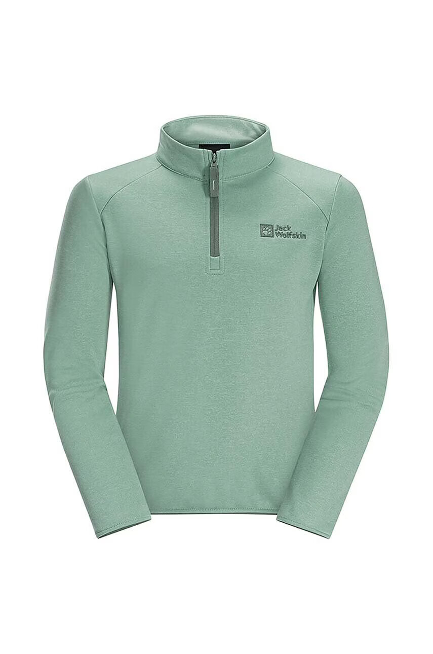 Jack Wolfskin Детски суичър в зелено с изчистен дизайн - Pepit.bg