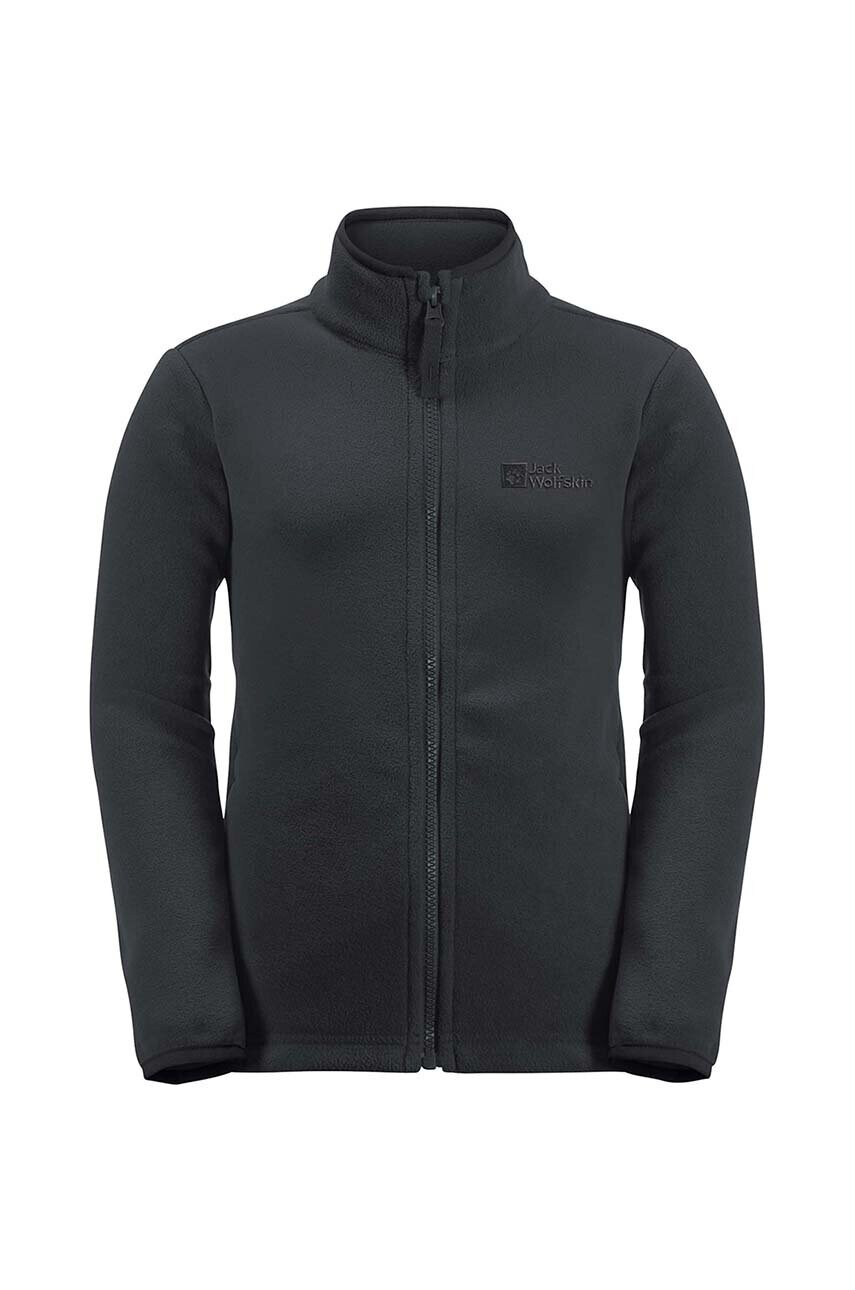 Jack Wolfskin Детски суичър TAUNUS JACKET K в черно с изчистен дизайн - Pepit.bg