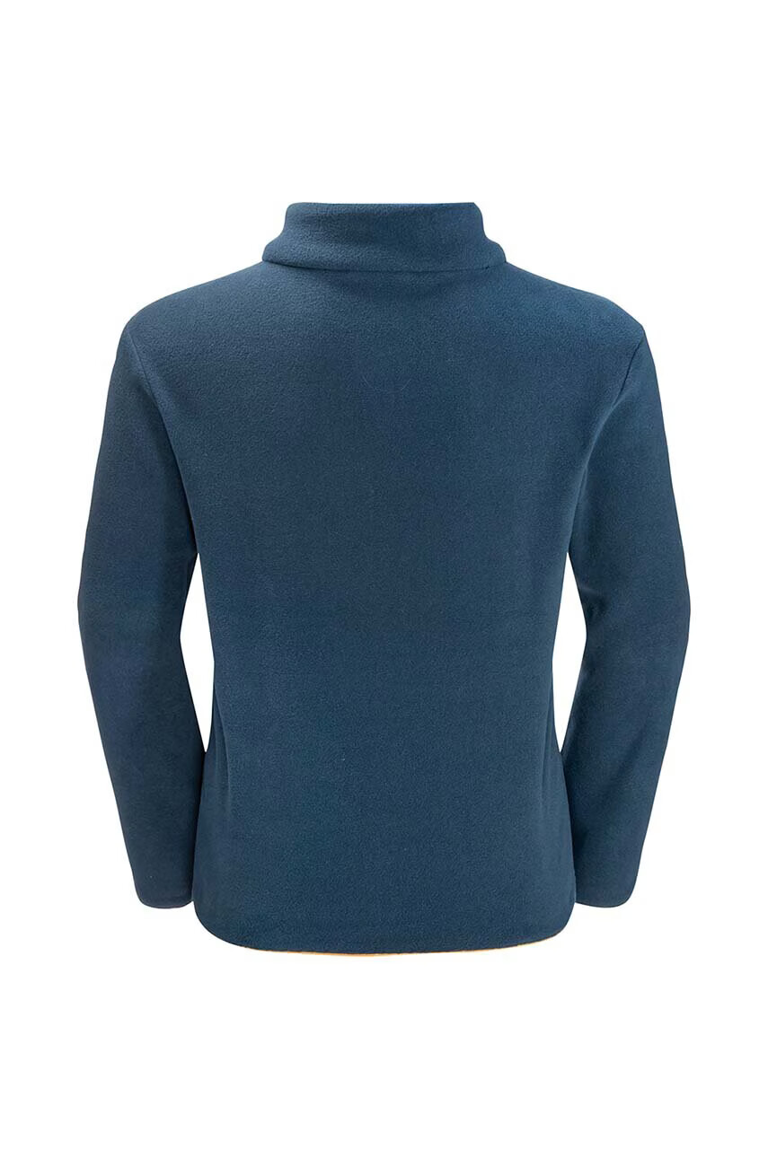 Jack Wolfskin Детски суичър VILLI BUTTON FLEECE K в тъмносиньо с апликация - Pepit.bg