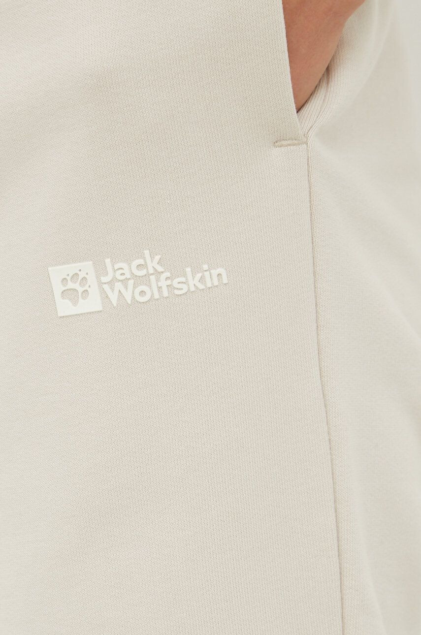 Jack Wolfskin Памучен спортен панталон в бежово с изчистен дизайн - Pepit.bg