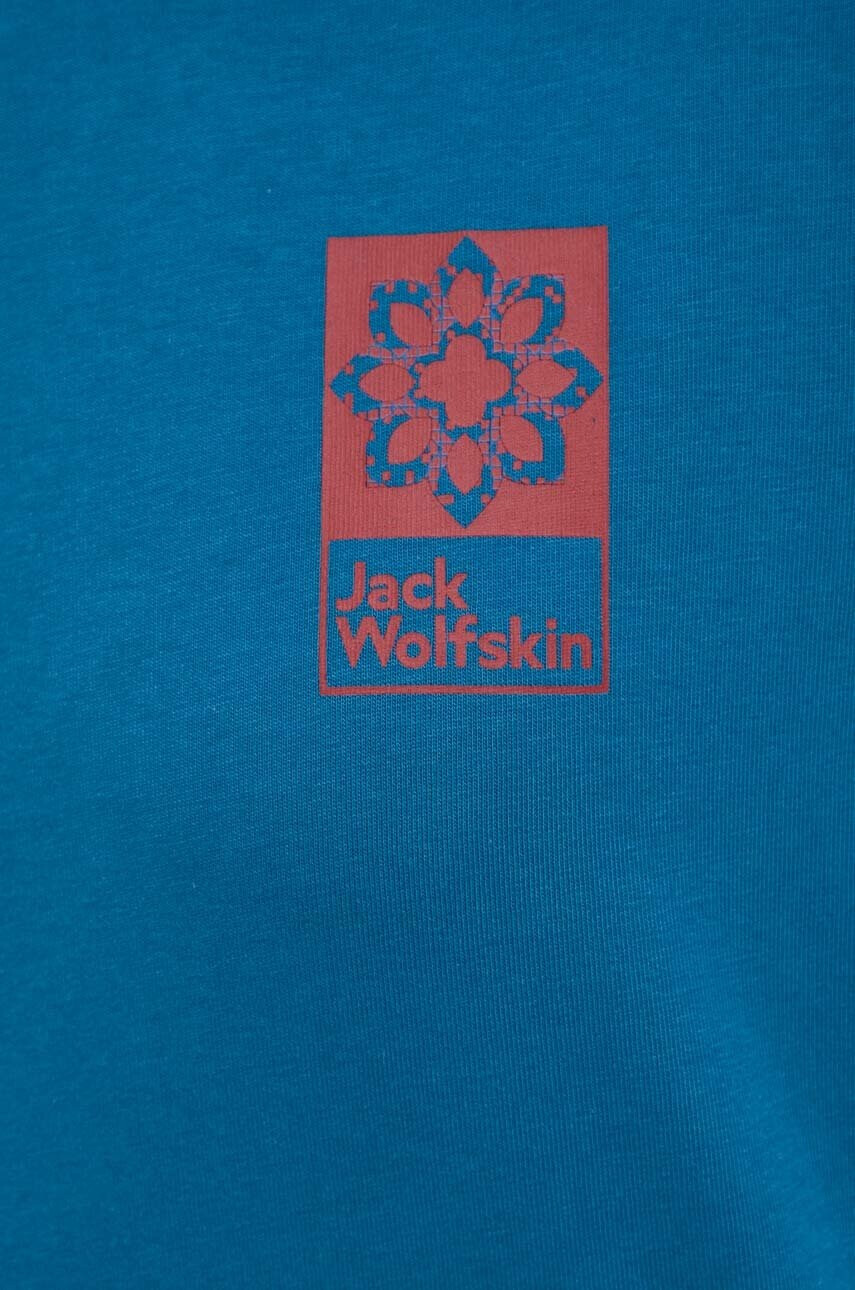 Jack Wolfskin Памучна тениска 10 в синьо с принт - Pepit.bg
