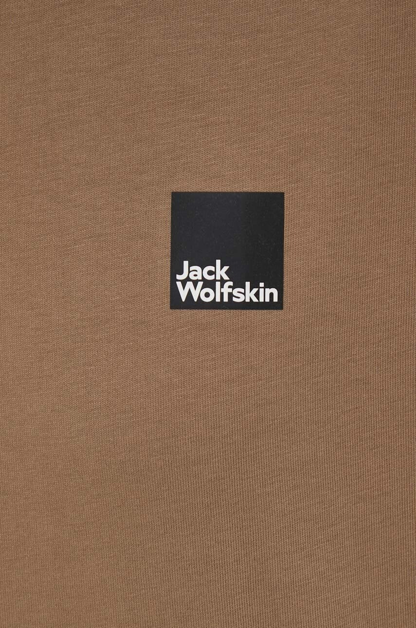 Jack Wolfskin Памучна тениска 10 в кафяво с принт - Pepit.bg