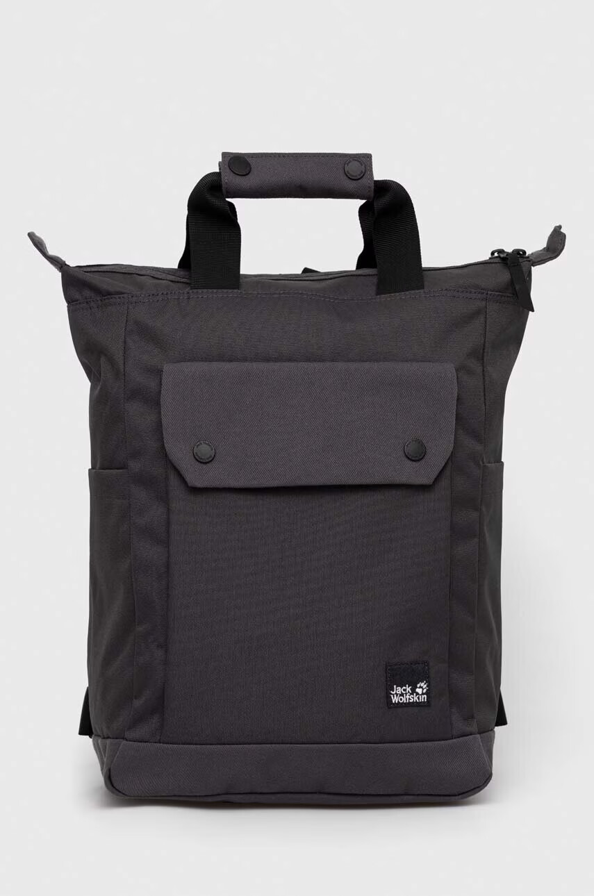 Jack Wolfskin Раница Cook Pack в сиво голям размер с изчистен дизайн - Pepit.bg