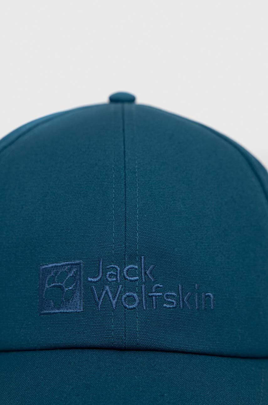 Jack Wolfskin Шапка с козирка в тюркоазено с апликация - Pepit.bg