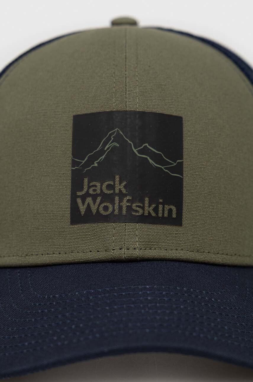 Jack Wolfskin Шапка с козирка Brand в зелено с принт - Pepit.bg