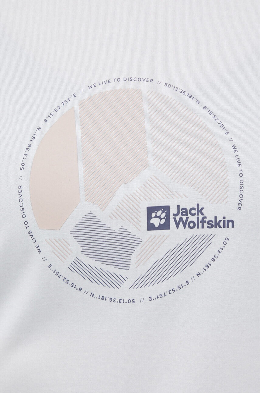 Jack Wolfskin Спортна тениска Crosstrail Graphic в бяло - Pepit.bg